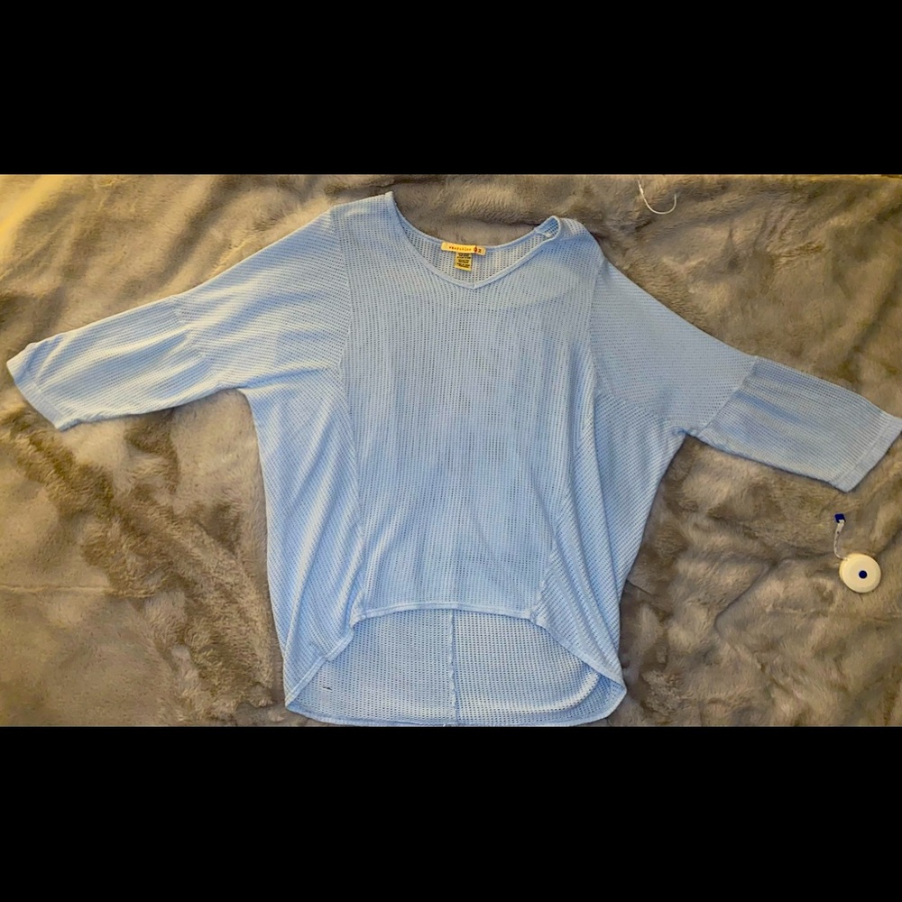 Powder blue,long sleeve, pullover top, medium